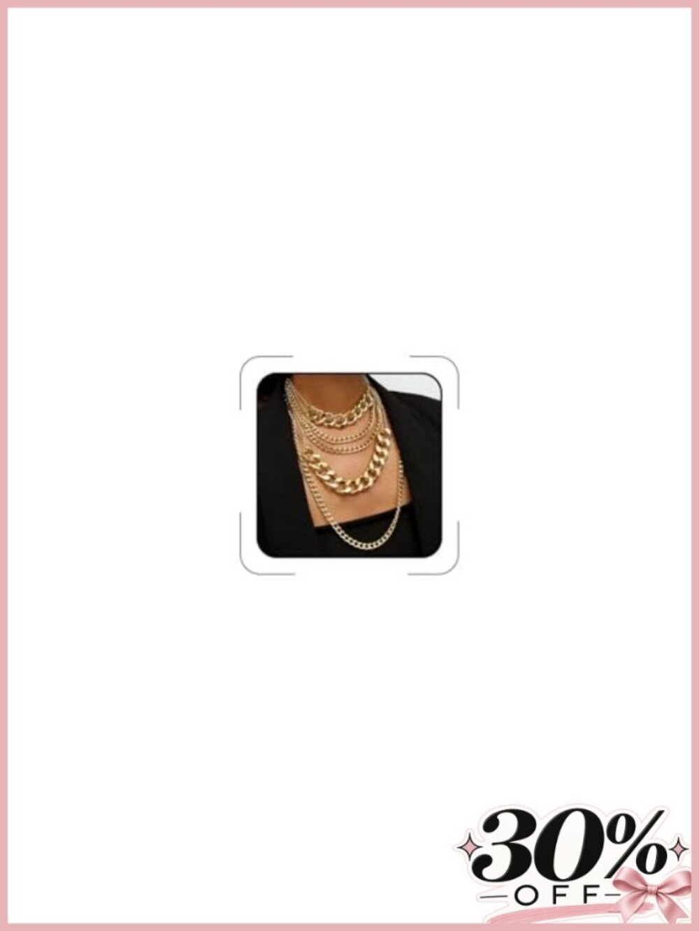 Multi Layered Gold Cuban Chain Necklace Punk Hip Hop Statement for Women